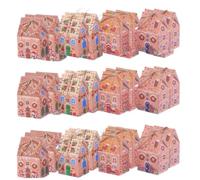 SHJOEE 48Pcs Boîtes à Biscuits de Noël Petite Boîtes Cadeau en Papier Kraft Emballage de Biscuits Boîte Boîtes à Friandises de Noël Bonbons, Chocolats, Biscuits, Aliments pour Décoration de Noël