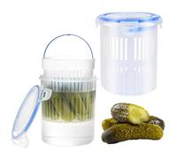 shjxi Bocal à cornichons - Support transparent anti-fuite avec passoire, idéal pour stocker des cornichons, du fromage, des raisins, des mûres, des myrtilles, des carottes, des morceaux d'ananas, des