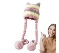 shjxi Bonnet péruvien tricoté avec motif à rayures, bonnet tricoté à rayures colorées | Bonnet pour couvrir les oreilles | Pour et filles en déplacement, camping, excursion, réunion