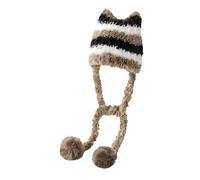 shjxi Bonnet péruvien tricoté avec motif à rayures, bonnet tricoté à rayures colorées | Bonnet pour couvrir les oreilles | Pour et filles en déplacement, camping, excursion, réunion