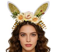 shjxi Camisetas de Estilo Hawaiano para Caballeros, Estampado de Palmera al Atardecer, Accessoires Décoratifs Oreilles De Lapin, Pour Cosplay Photobooth Anniversaire Maquillage Fête Noël