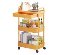 shjxi Chariot à roulettes à 3 niveaux, organisateur de salle de bain, chariot à roulettes mobile, chariot de rangement avec roulettes, cuisine portable et entrepôt peu encombrant pour un usage