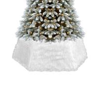 shjxi Couverture pour support de sapin de Noël, col d'arbre en peluche blanche bohème pour décoration de Noël - Couverture festive pliable pour tronc d'arbre - Pour les vacances en hiver pour