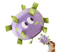 shjxi Dog Chew Soccer Ball with Straps, Squeaky Medium and Large Dog Interactive Play Ball, Aggressive Chewing Toy for Active Dogs, Tough Rubber Soccer Ball for Dogs, Ideal for Fetch and Play