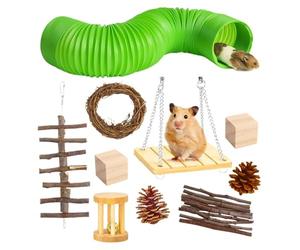 shjxi Ensemble de pour hamster, tunnels lapins et tubes avec à mâcher, naturels pour cacher les chinchillas, furets, Indes, gerbilles, hamsters, lapins nains, petits animaux