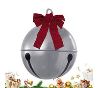 shjxi Inflatable Christmas Ornaments - Giant Bow Bell Holiday Decoration for Indoor Parties, Outdoor Lawn Displays with LED Lights, Festive Yard Ornament for Home, Garden, Porch, Front Door, 60cm