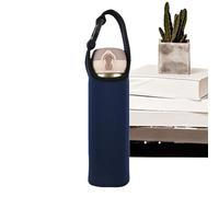 shjxi Insulated Water Bottle Bag, 17x13x1cm, Protective Sleeve with Handle, Hydration Pouch for Children and Adults, Keeps Drinks Cool, Ideal for Fitness, Commuting, Navy Blue/Blue/Dark Purple