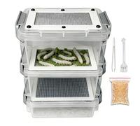 shjxi Kit d'élevage de de farine | Boîte d'alimentation à 3 couches pour de farine - pour les parents d'animaux domestiques, les éleveurs, les amateurs, les fermiers, les écoles, la maison