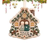 shjxi Kits de bricolage de Noël en feutre, flocon de neige et décorations | Messages chaleureux, décorations d'arbre de Noël pour poignée de porte de maison, miroir de voiture, cheminée, sac à dos