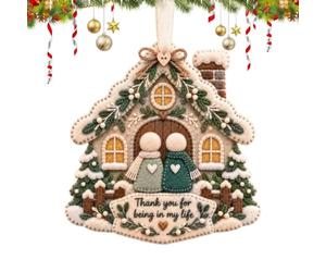 shjxi Kits de bricolage de Noël en feutre, flocon de neige et décorations | Messages chaleureux, décorations d'arbre de Noël pour poignée de porte de maison, miroir de voiture, cheminée, sac à dos