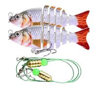 shjxi Leurres De Pêche pour Le Bar | 2 Pièces Swimbait Multi-Articulé - Leurre de Pêche pour Le Bar,pour Doré Truite Sports Plein Air Eau Salée Eau Douce Saumon Poisson Chat Hommes