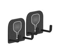 shjxi Lot de 2 supports muraux pour pagaie de pickleball, dos adhésif puissant, crochets utilitaires sans perçage pour garage, chambre, salle de sport, utilisation en intérieur, 5,5 x 4,4 x 2,8 cm