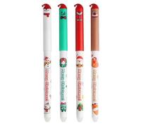shjxi Lot de 4 stylos effaçables - Ustensiles d'écriture de Noël - Pour les cours d'art, la planification du journal, le scrapbooking, les rapports, les croquis, le bricolage, le bureau