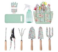 shjxi Outils de jardin compacts avec sac de rangement et truelle - Ensemble d'outils à main de jardin avec sécateur - Pour femme - Pour couper les , creuser la pelouse et l'entretien du jardin