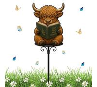 shjxi Piquet de jardin avec animal en train de lire - Bâtons décoratifs