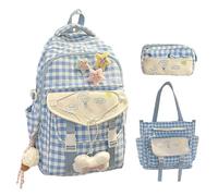shjxi Sac À Dos À Carreaux Trousse Spacieuse Ajustable Respirante