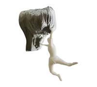 shjxi Sculpture murale de monsieur grimpeur moderne, crochet de statue imprimée en 3D, serviette fonctionnelle et porte-clés pour décoration élégante de chambre ou lieu de travail