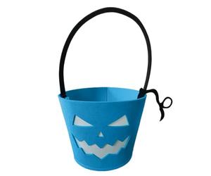 shjxi Trick Or Treat Basket, Buckets Glow in The Dark, Reusable Foldable Felt Candy Bags, Lightweight Tote, Easy Carrying for Halloween Party, Decorations, Kids, 9.45x6.3x6.3 inches