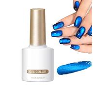 shjxi Vernis À Ongles Gel Bleu | 10ML Paillettes Séchage Rapide Revêtement Brillant | Vernis À Ongles Magnétique - Pour Adolescent Famille Dame Petite Amie Débutant Manucure Fête Voyage Scène