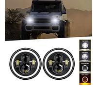 Shkalacar 7 Pouces Phare de Travail LED Voiture Moto Phare LED avec DRL/Clignotant/Feux de Croisement/Feux de Route 7 ''Phare Rond 6000K 100W IP67 étanche