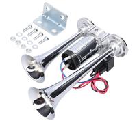 Shkalacar Air Horn,Klaxon de Voiture 12V 110dB, Double Trompette, klaxon à Air électrique Fort avec compresseur d'air et Relais pour Voiture Camion SUV Van Bateau