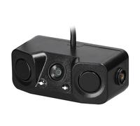 Shkalacar Caméra de recul HD 3 en 1, caméra de recul vidéo étanche, caméra de recul pour Voiture avec 2 capteurs de détection de radars et Buzzer