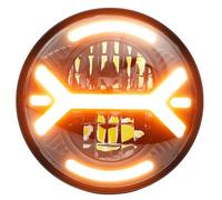 Shkalacar Phare de Moto à LED, Phare de Travail LED,Phare de Voiture étanche IP67 de 5-3/4 5,75 Pouces avec DRL/Clignotant/Feux de Croisement/Feux de Route