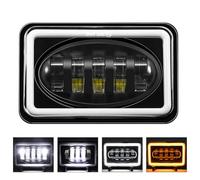 Shkalacar Phare de Travail LED,Phare LED de Voiture de 5 Pouces 4x6 rectangulaire avec Clignotant DRL à Faisceau Haut/Bas Compatible avec H4651 H4652 H4656 H4666 H6545