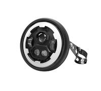 Shkalacar Phare LED pour moto de 7 pouces avec boîtier et feux de croisement/feux de croisement DRL yeux angulaires Phare LED rond de 7"