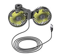 Shkalacar Ventilateur de Voiture à Double tête, Ventilateur de Refroidissement alimenté par USB, Support de Rotation à 360 °, 3 Vitesses de Vent réglables pour Voiture, Camion, Van, SUV