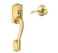 Shlage SCHLAGE Camelot FE285 CAM 505 Acc 605 RH Poignée d'entrée avant droite Laiton brillant