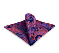 Shlax&Wing Bleu Rouge Jacquard Woven Poche de poche Pour des Hommes Paisley Mariage
