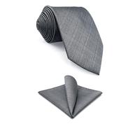 Shlax&Wing Combinaison d'affaires en soie extra longue pour homme Gris uni 63" 160 cm 57.5" 147 cm