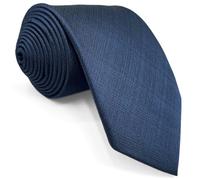 Shlax&Wing Costume d'affaires Cravate Homme Couleur Unie Bleu Classic 147cm