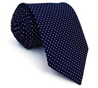 Shlax&Wing Cravate Maigre Homme Navy Bleu Blanc Point Maigre Soie 6cm
