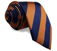 SHLAX&WING Nouveau Bleu Orange Rayures Homme Cravate Ensemble Costume d'affaire Longue Maigre