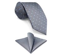 Shlax&Wing Nouveau Conception Points Homme Cravate Grey Bleu Soie Costume d'affaires Classic