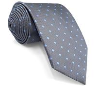 Shlax&Wing Nouveau Conception Points Homme Cravate Grey Bleu Soie Costume d'affaires Classic (Maigre 147cm6cm)