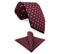 Shlax&Wing Rouge Points Maroon Mariage Homme Cravate Maigre Size
