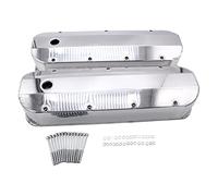 SHLPDFM Lot de bouchons de valve argentés en aluminium poli avec rail à billettes pour Big Block Chevy BBC 396 427 454 502