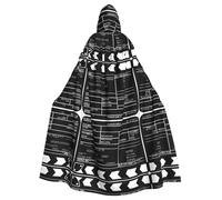 SHLXMDNZ Cape à capuche avec imprimé classique noir pour adulte, costume d'Halloween et de costumade pour homme/femme