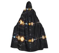 SHLXMDNZ Cape à capuche imprimée (Exploration du système solaire) Déguisement de Noël Unisexe Adulte Halloween Cosplay Costume pour homme/femme