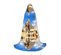 SHLXMDNZ Cape à capuche imprimée pyramides d'Égypte pour adolescents, parfaite pour Halloween et les fêtes à thème