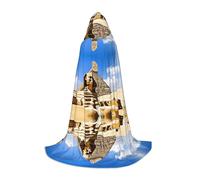 SHLXMDNZ Cape à capuche imprimée pyramides d'Égypte pour adolescents, parfaite pour Halloween et les fêtes à thème