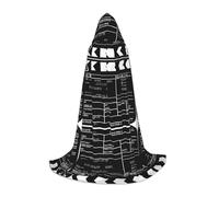 SHLXMDNZ Cape à capuche noire avec imprimé classique pour adolescents, cape parfaite pour Halloween et fêtes à thème