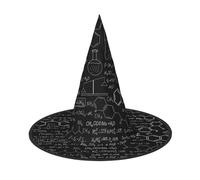 SHLXMDNZ Illustration abstraite, science, chimie, impression 3D, cône d'Halloween, chapeau de sorcière, cosplay pour femme, chapeau de magicien, bal masqué, accessoires de fête d'Halloween