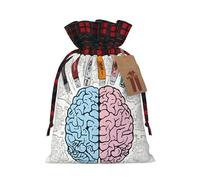 SHLXMDNZ Sacs cadeaux de Noël réutilisables avec cordon de serrage (cerveau humain) pour Noël, anniversaire, mariage, fête de vacances
