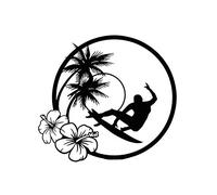 SHMAZ 15.2 * 13.9 Cm Mode Océan Surf Vague Hawaii Décor Voiture Autocollant Extrême Mouvement Décalcomanies