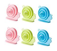 SHMB mini escargot silicone petit entonnoir 6PCS, télescopique pliable, cuisine à domicile remplissage transfert huile liquide en poudre entonnoir (2 bleu, 2 vert, 2 rose)
