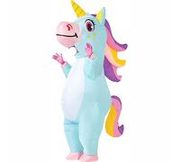 SHMIZZ Déguisement Gonflable Licorne, Costume Gonflable Magic Licorne Vêtements Gonflables Deguisement Adulte Fancy Dress Cosplay Outfit Adult-(Bleu/Blanc)